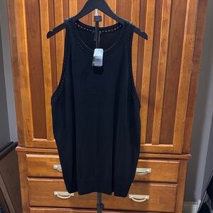 Torrid Black Crochet Trim Sweater Tank Top
